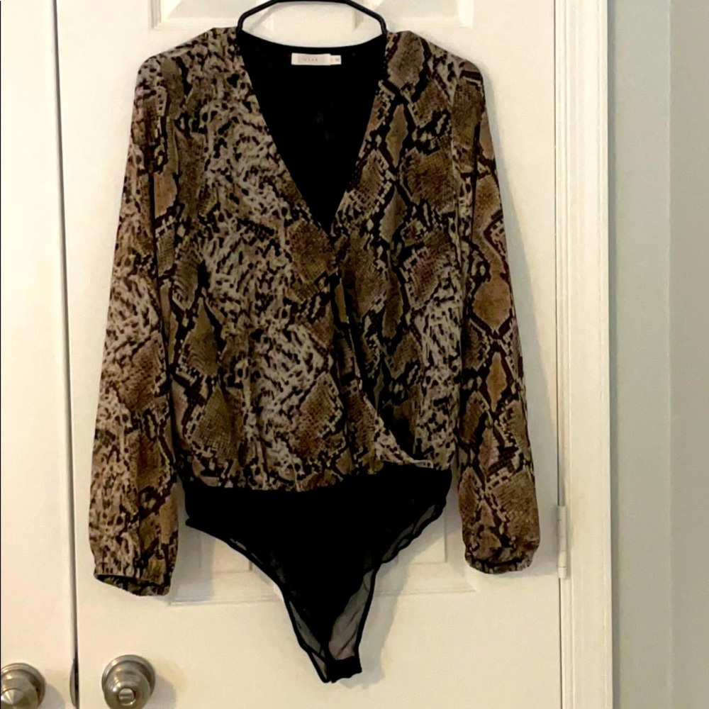 Lush snakeskin print body suit